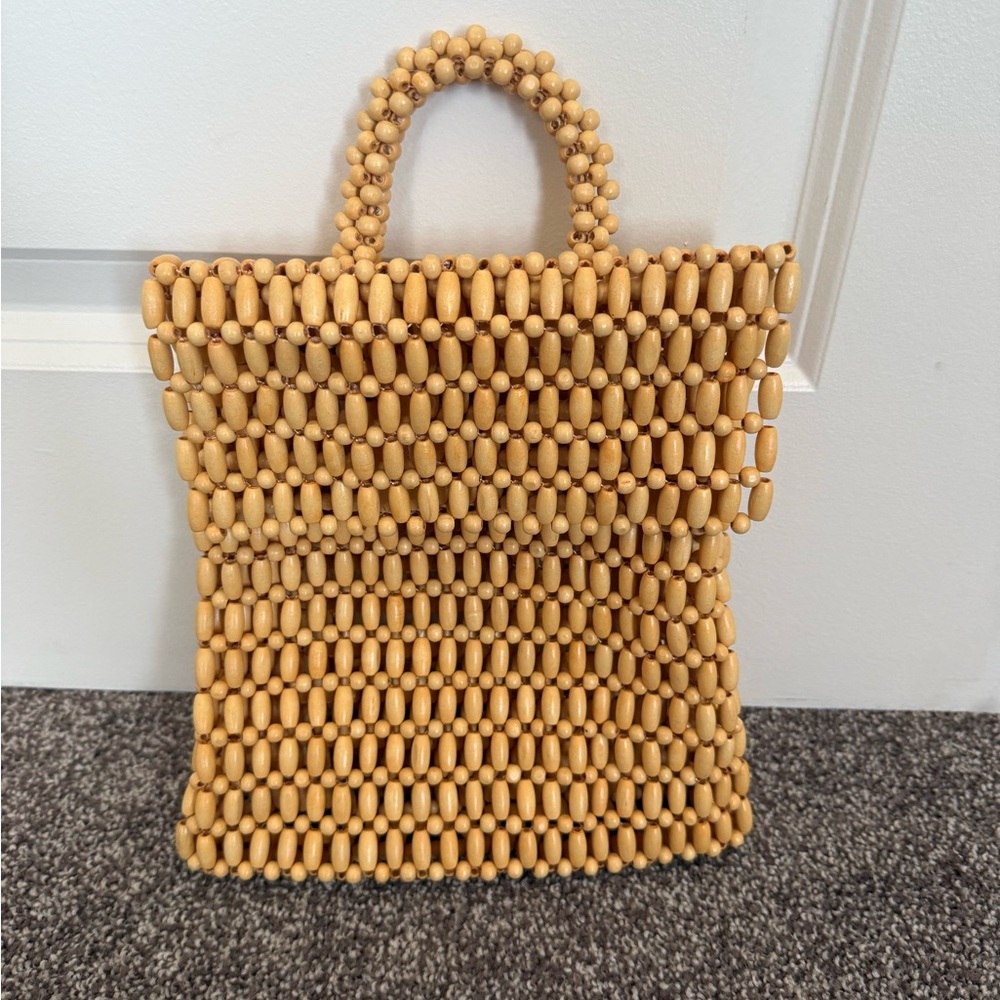 Tan Beaded Backpack